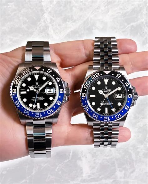 rolex blue black batman|Rolex Batman vs batgirl difference.